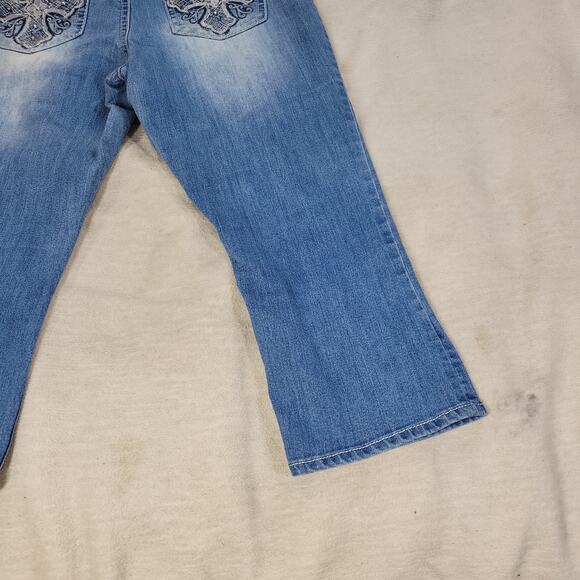 ND Weekend Jeans Womens Blue Sz 14 3/4 Skinny Straight Leg Embellished Pockets - Picture 11 of 13